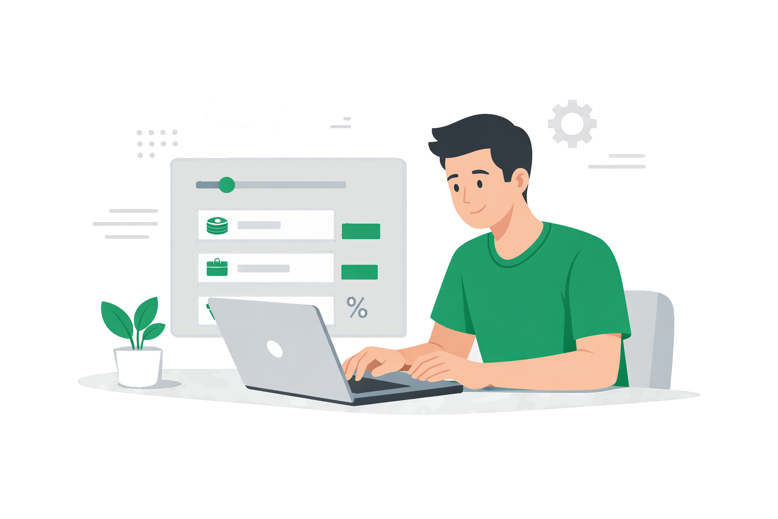 User thinking illustration